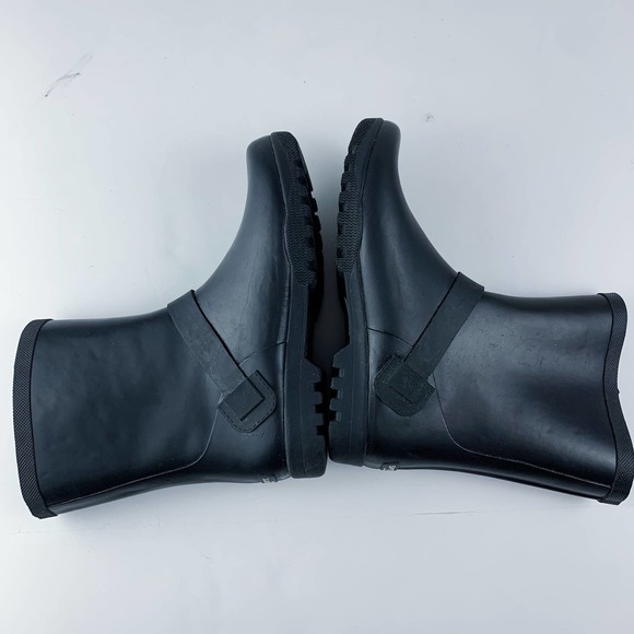 Sperry Black Buckle Waterproof Rubber Rain Boots 7 - Picture 7 of 9